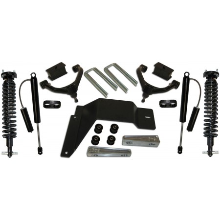 2007-2013 4" 4WD CHEVY/GMC SILVERADO / SIERRA 1500 - 4.0" F / 1.75" R W/ COIL-OVERS AND FTS 2.0 R/R REAR SHOCKS